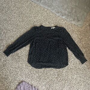 LOFT Black and White Polka Dot Women’s Blouse